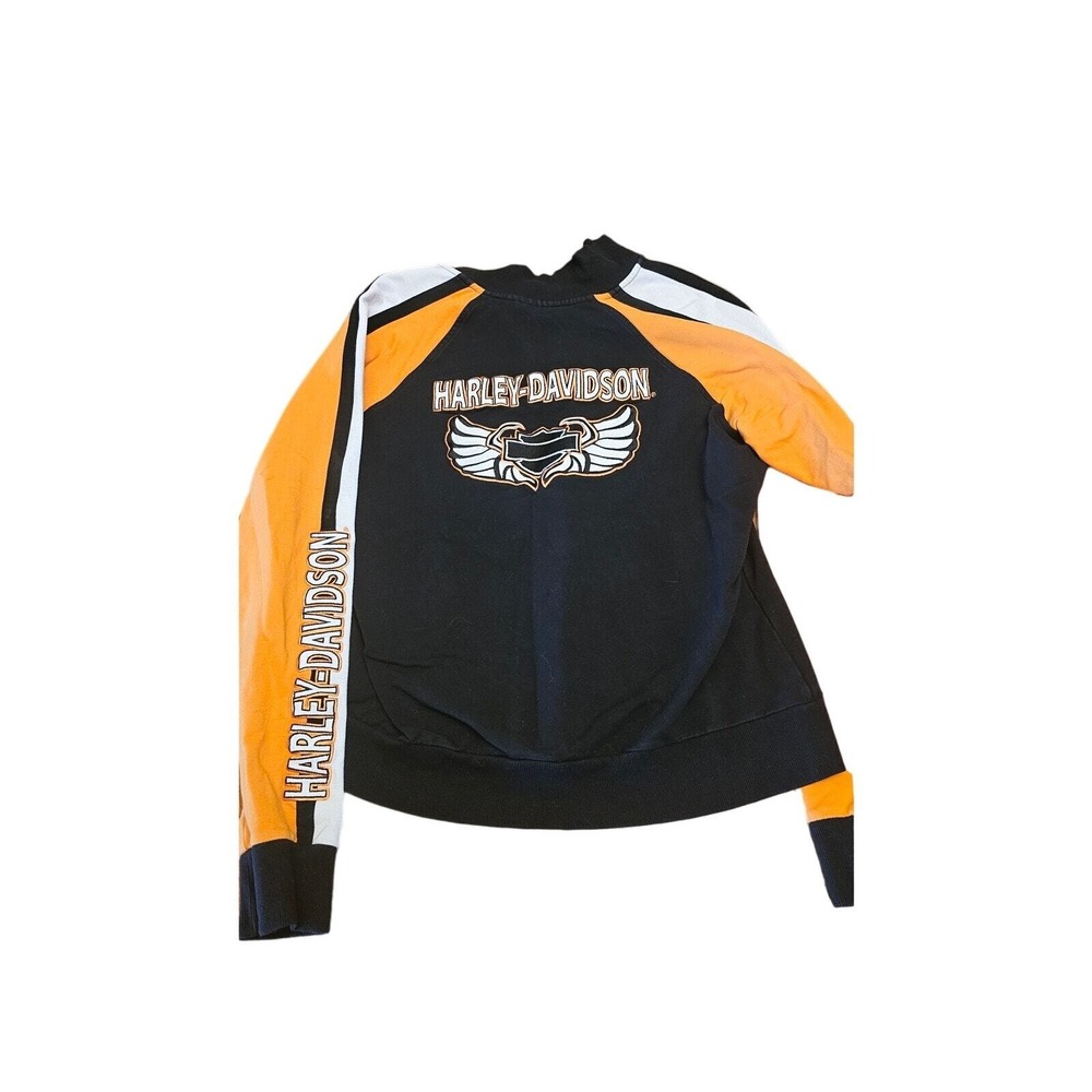 Vintage Harley Davidson orange black zip up size XL jacket
